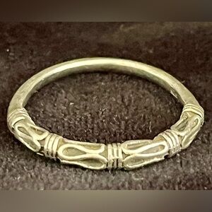 Artisan Bali 925 Sterling Silver Scroll Knotted Rope Band Ring Size 7.5 Estate